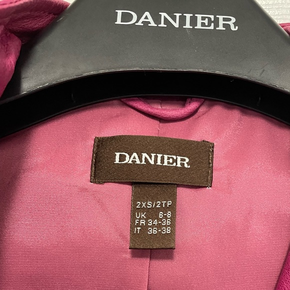 Danier Raspberry Coloured Leather Jacket - Picture 2 of 2